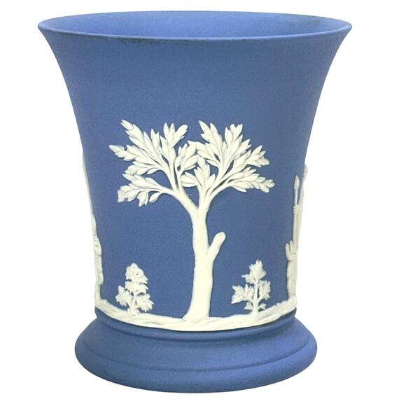 Wedgwood Blue Jasperware Goblet/Vessel/Vase 1959 Excellent - Picture 1 of 7